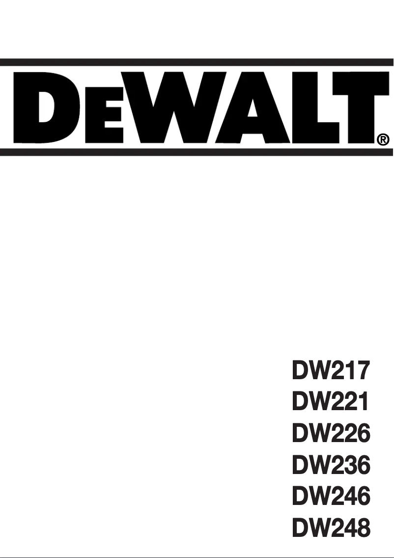 First page image of the manual for DW217