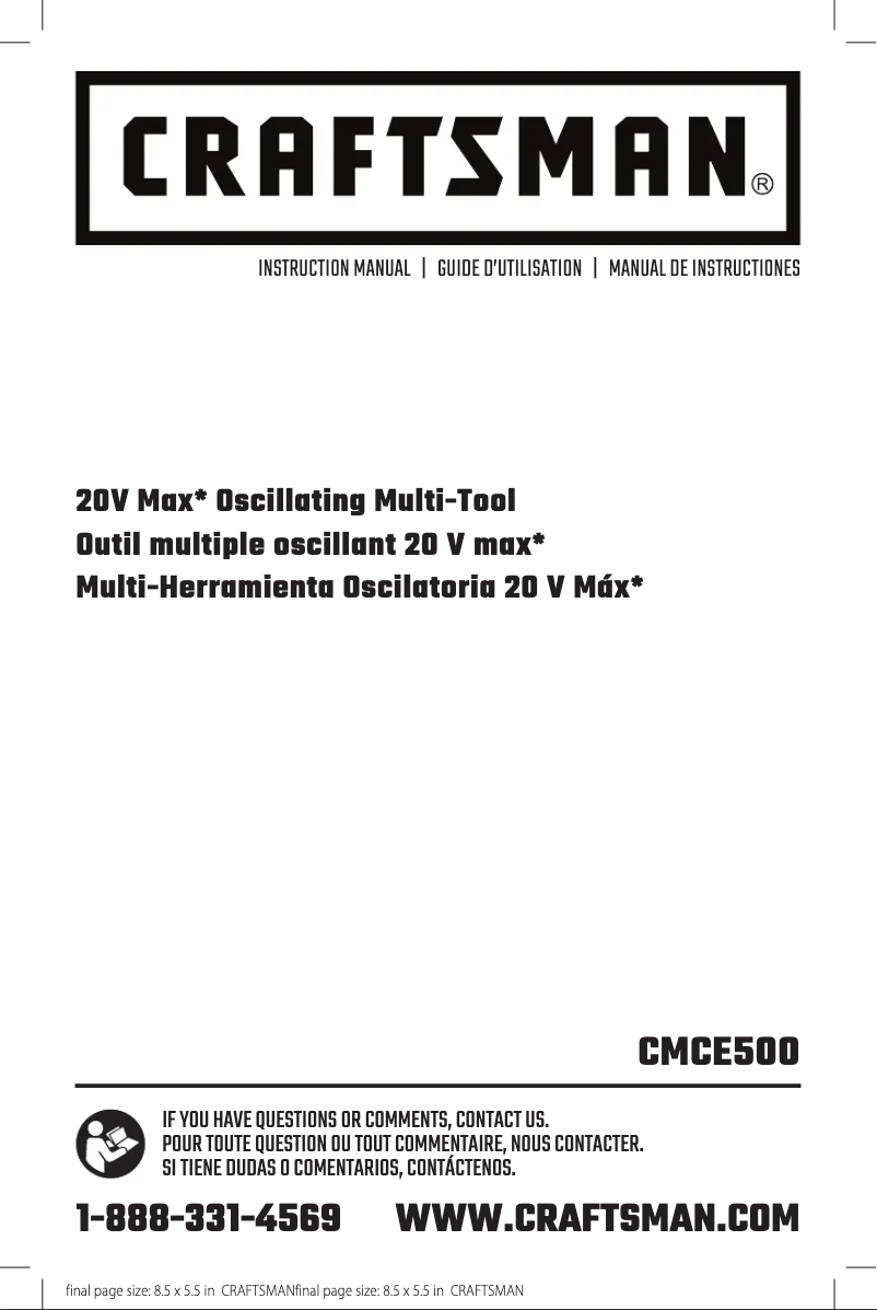 First page image of the manual for CMCE500D1