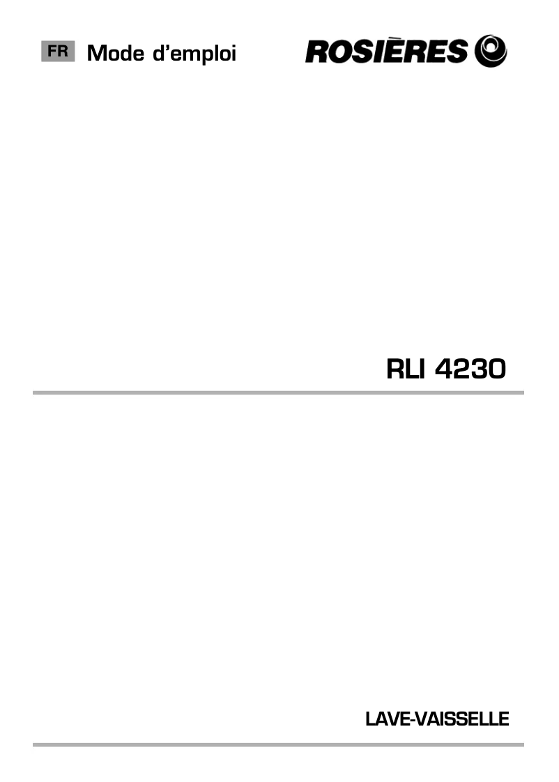 First page image of the manual for RLI 4230