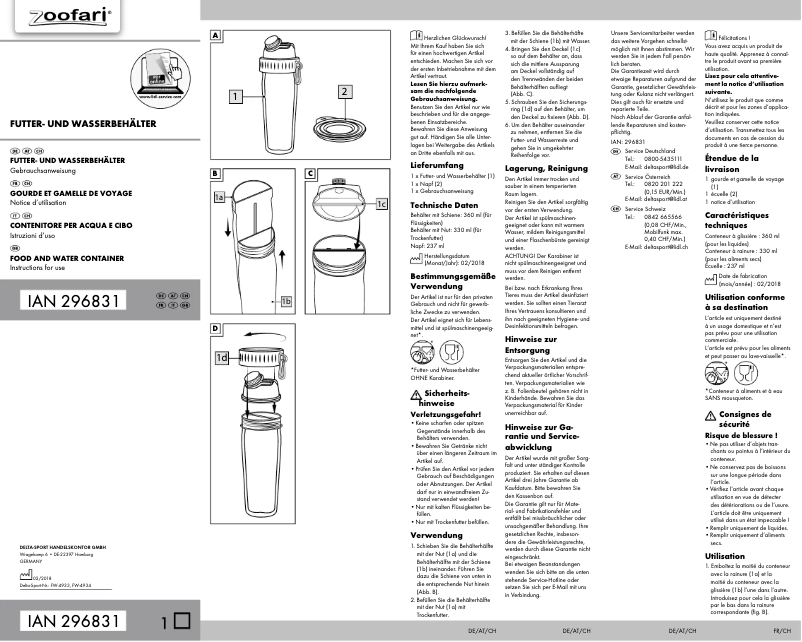 First page image of the manual for IAN 296831