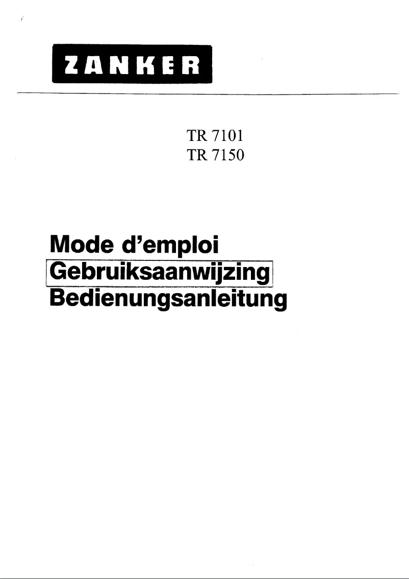 First page image of the manual for TR 7150 E