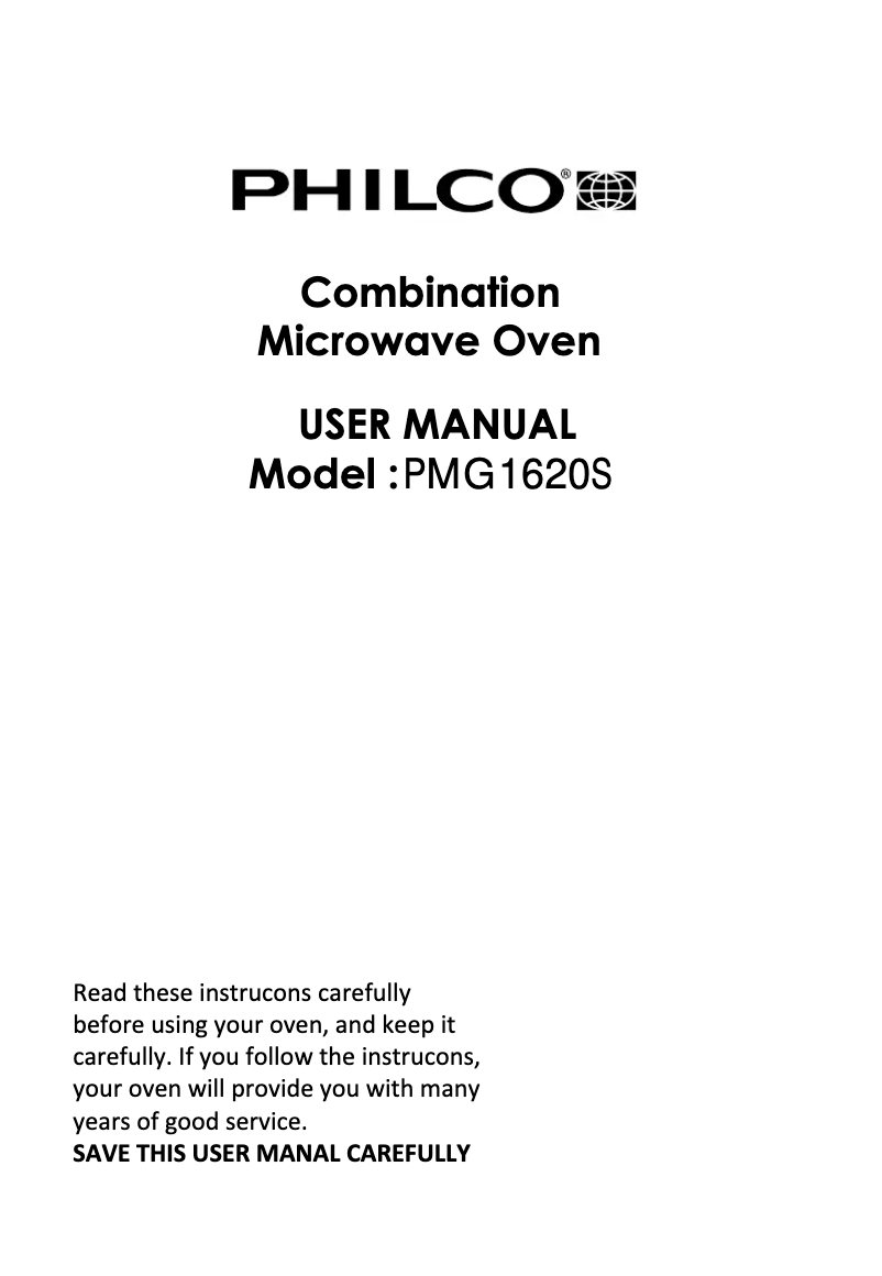 First page image of the manual for PMG1620S