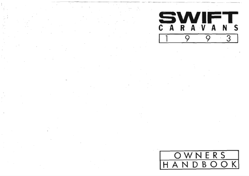 Page 1 of the manual User Manual Swift Diamond Corvette (1993)