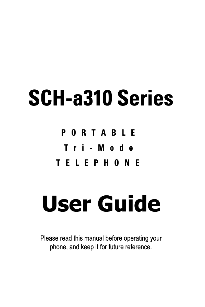 First page image of the manual for SCH-A310