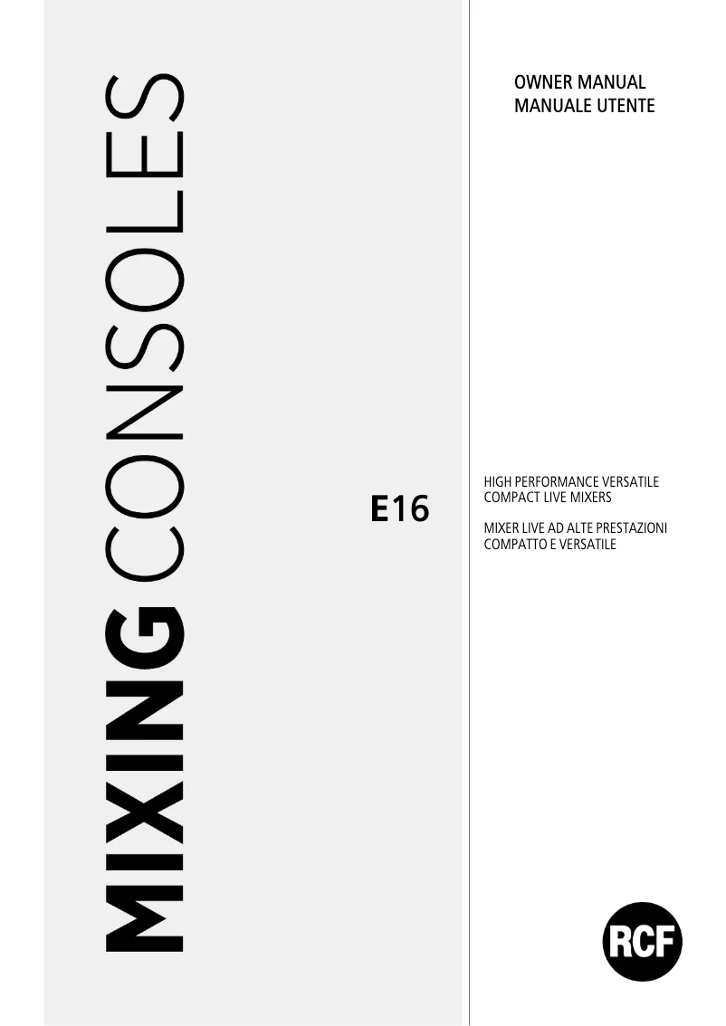 First page image of the manual for E 16