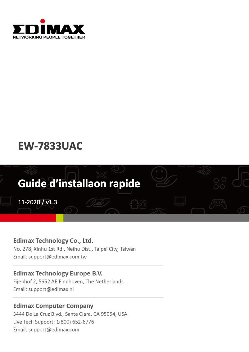 Page 1 of the manual User Manual Edimax EW-7833UAC