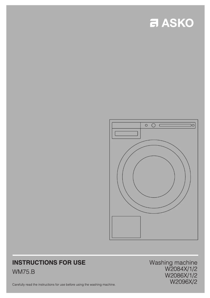 Page 1 of the manual User Manual Asko W2096P
