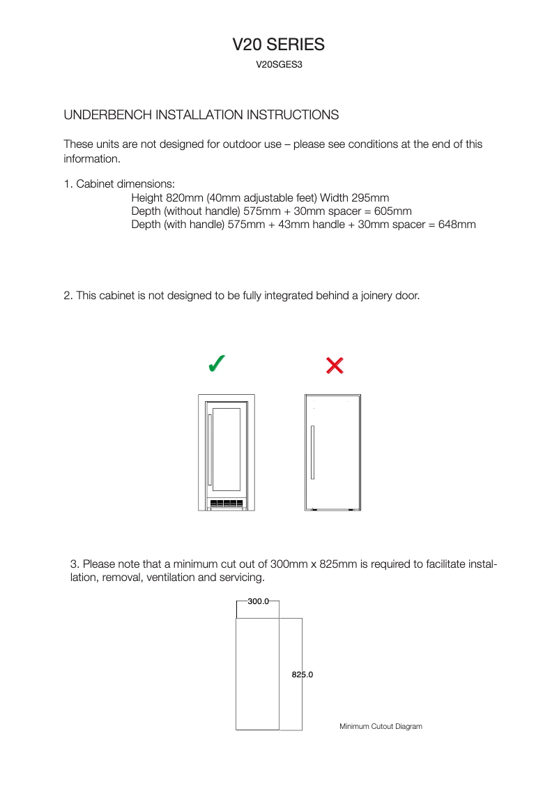 First page image of the manual for V20BVCS3
