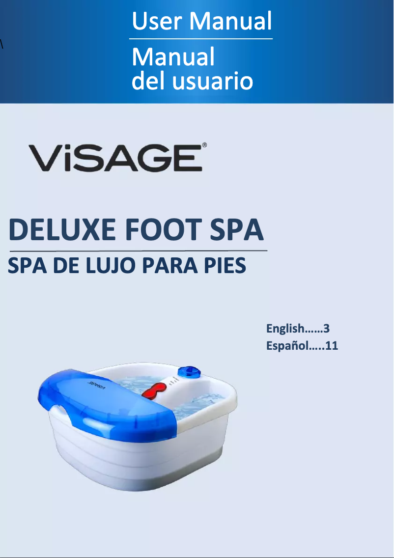 Page 1 of the manual User Manual Visage Deluxe Foot Spa with Heat FM-588D
