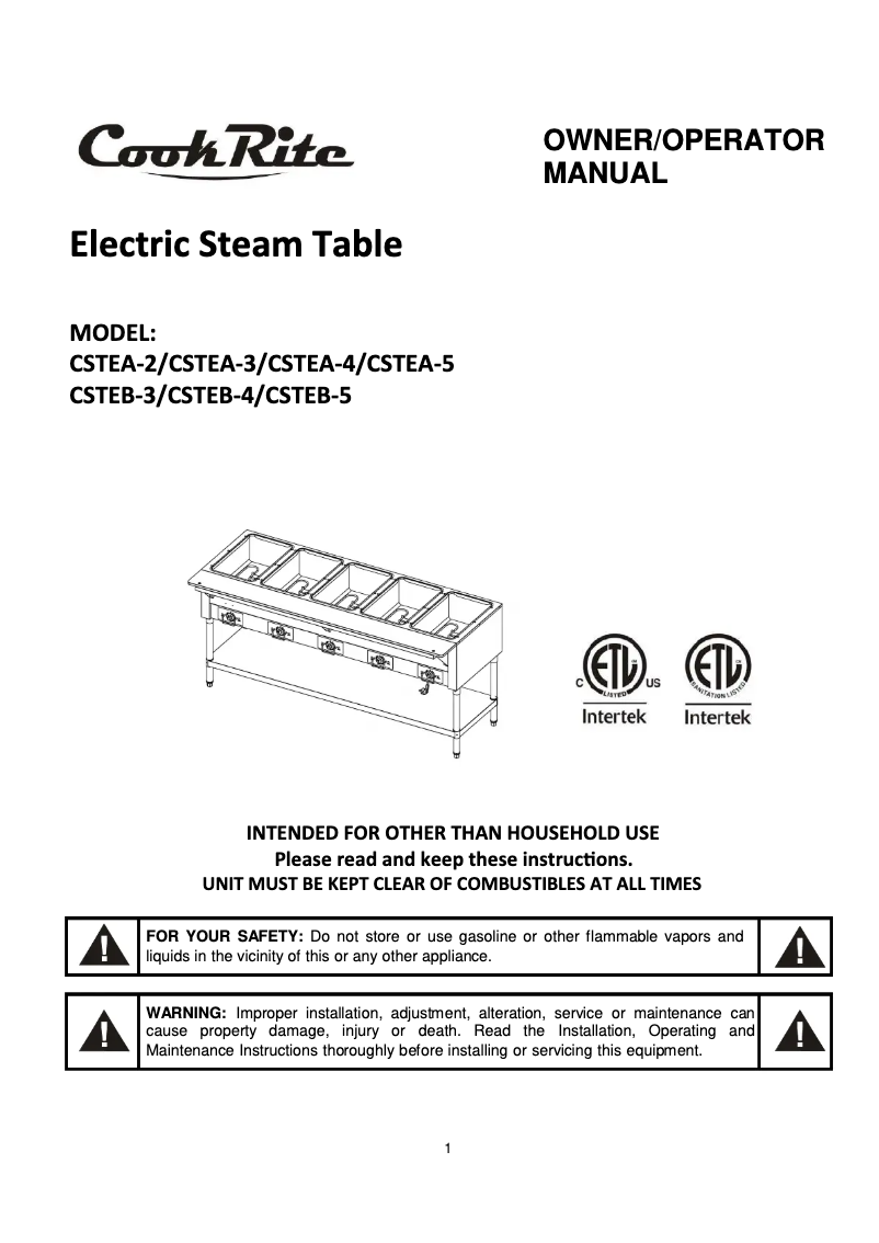 First page image of the manual for CSTEA-4C