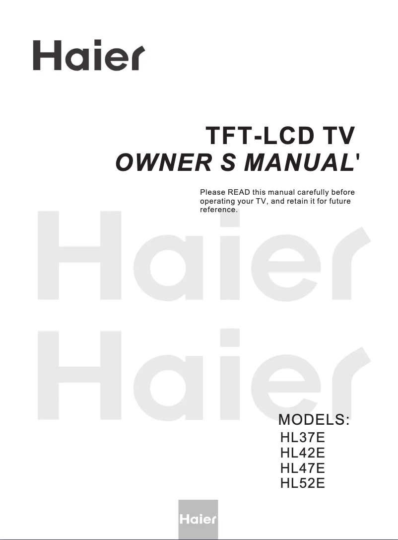 Page 1 of the manual User Manual Haier HL52E