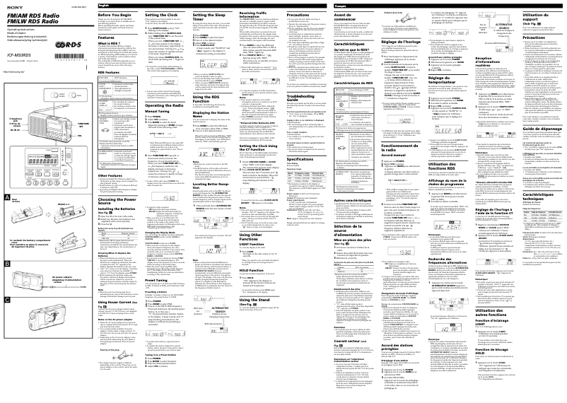 Page 1 of the manual User Manual Sony ICF-M33RDS