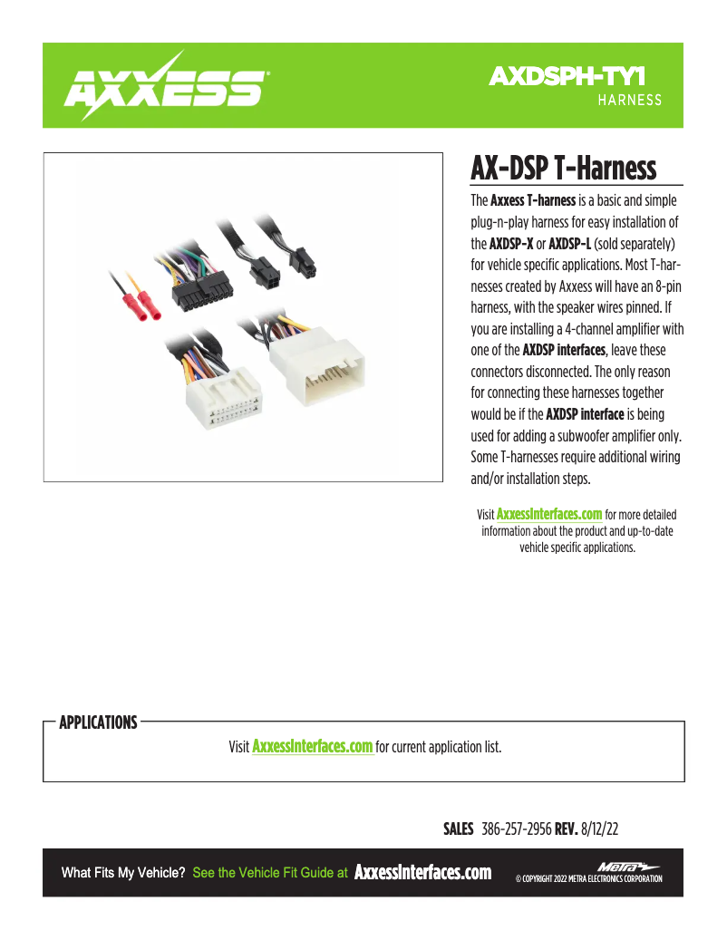 Page 1 of the manual Technical Sheet AXESS AXDSPH-TY1