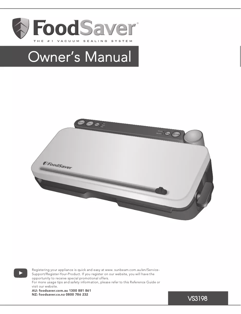 Page 1 of the manual User Manual FoodSaver VS3198