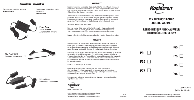First page image of the manual for P9
