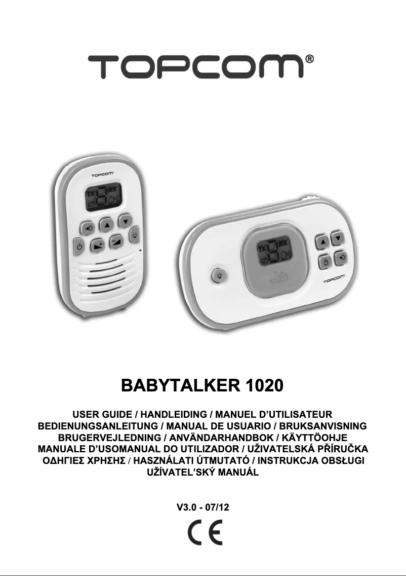Page 1 of the manual User Manual Topcom Babytalker 1020