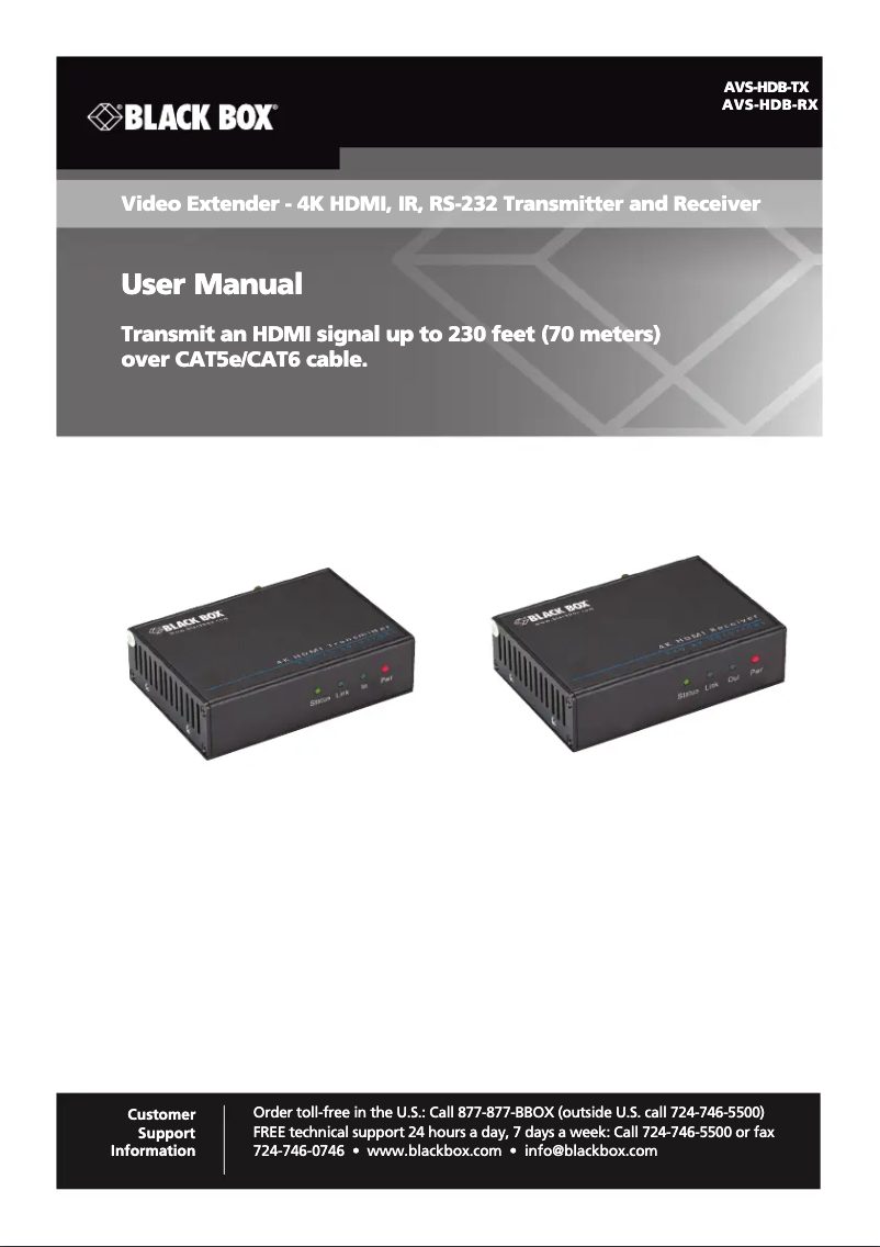 First page image of the manual for AVS-HDB-RX