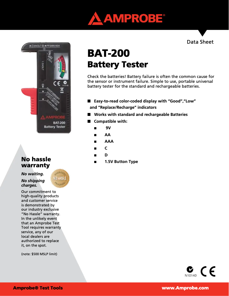 First page image of the manual for BAT-200
