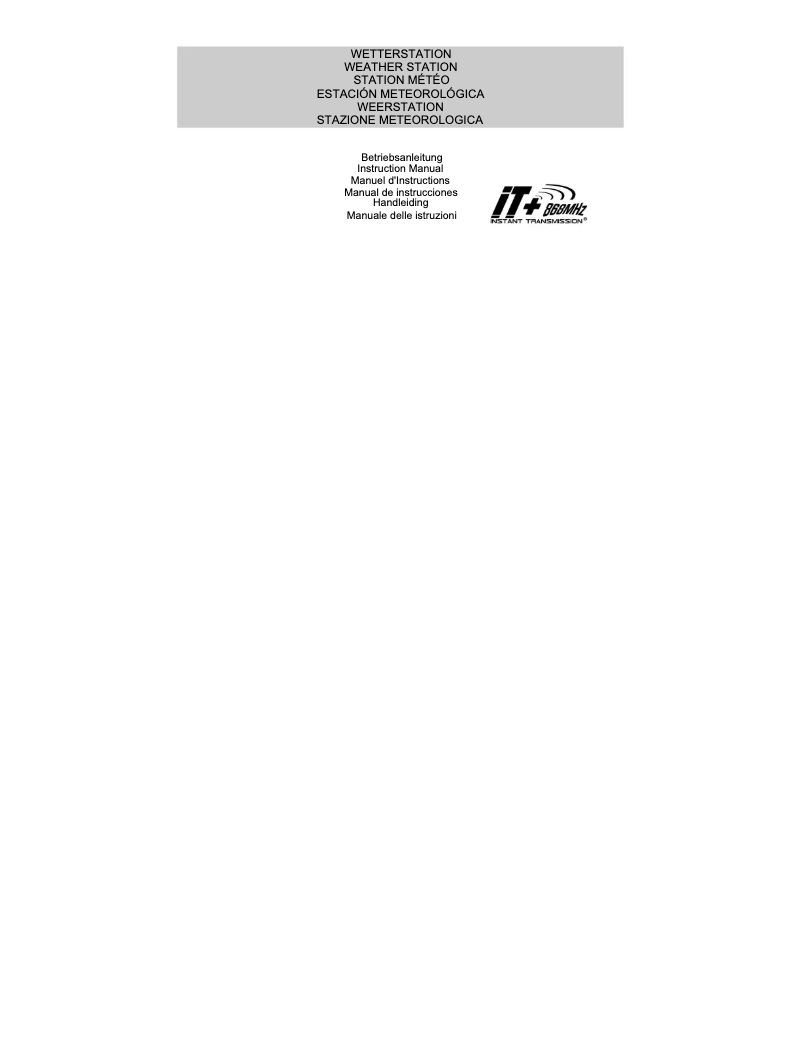 First page image of the manual for WS 9040 IT