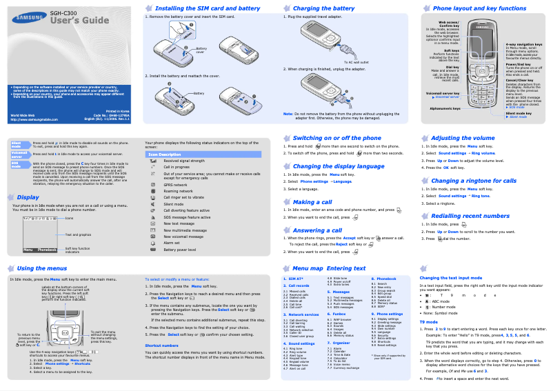 First page image of the manual for SGH-C300