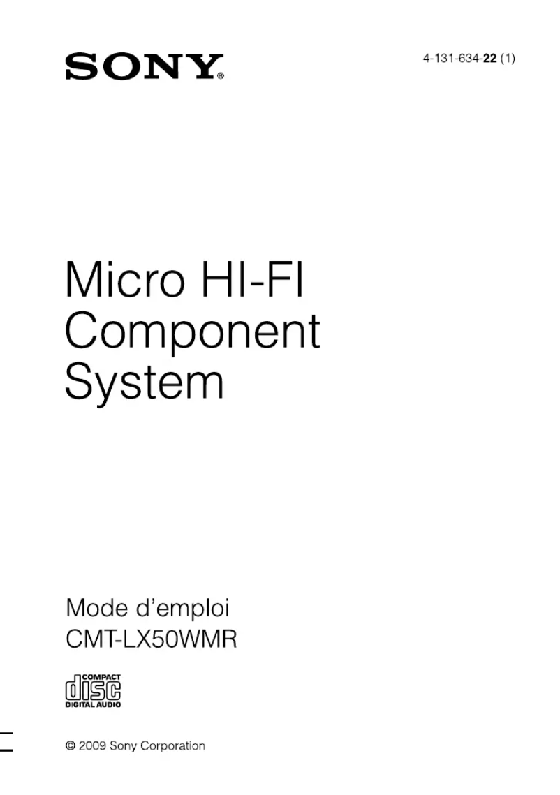 First page image of the manual for CMT-LX50WMR