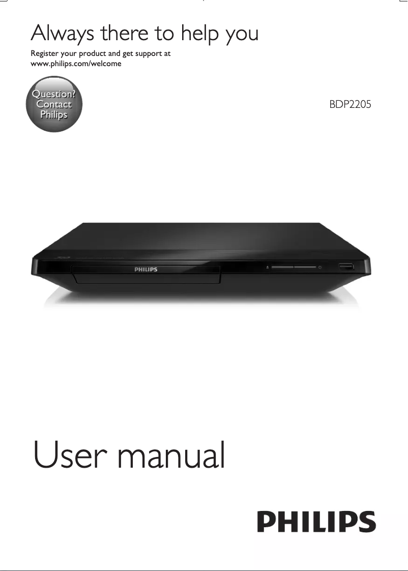 First page image of the manual for BDP2205