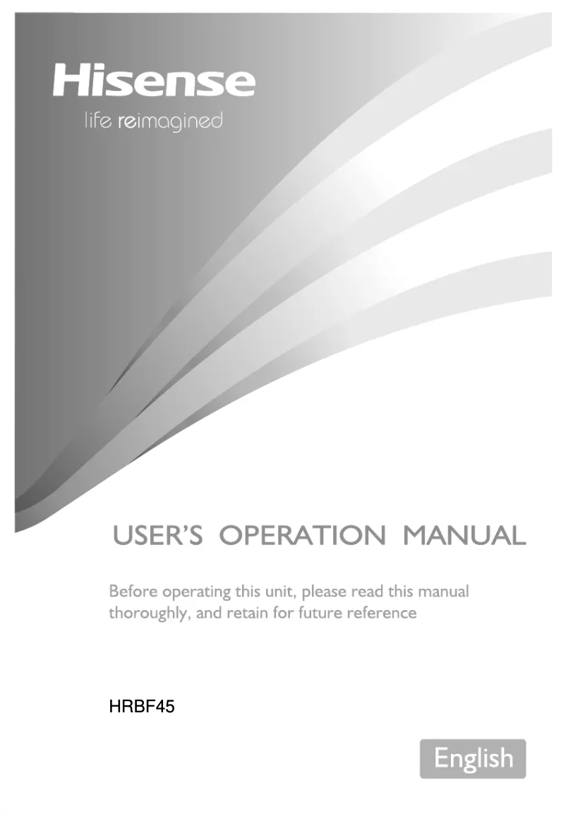 Page 1 of the manual User Manual Hisense HRBF45