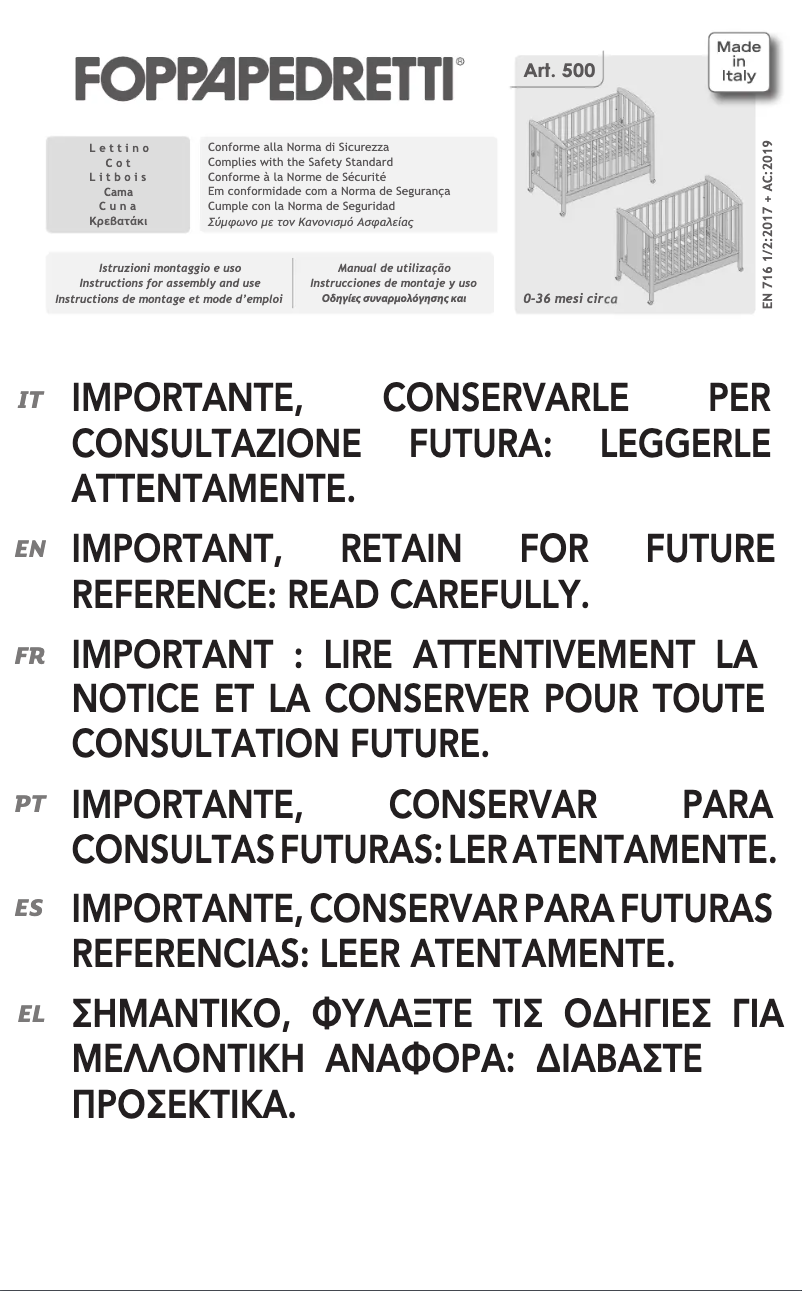 First page image of the manual for Tenerorso