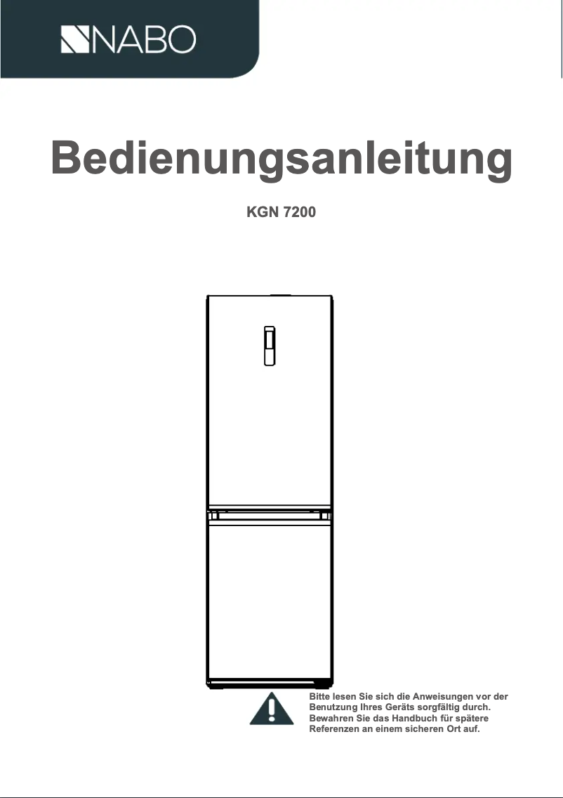 First page image of the manual for KGN 7200