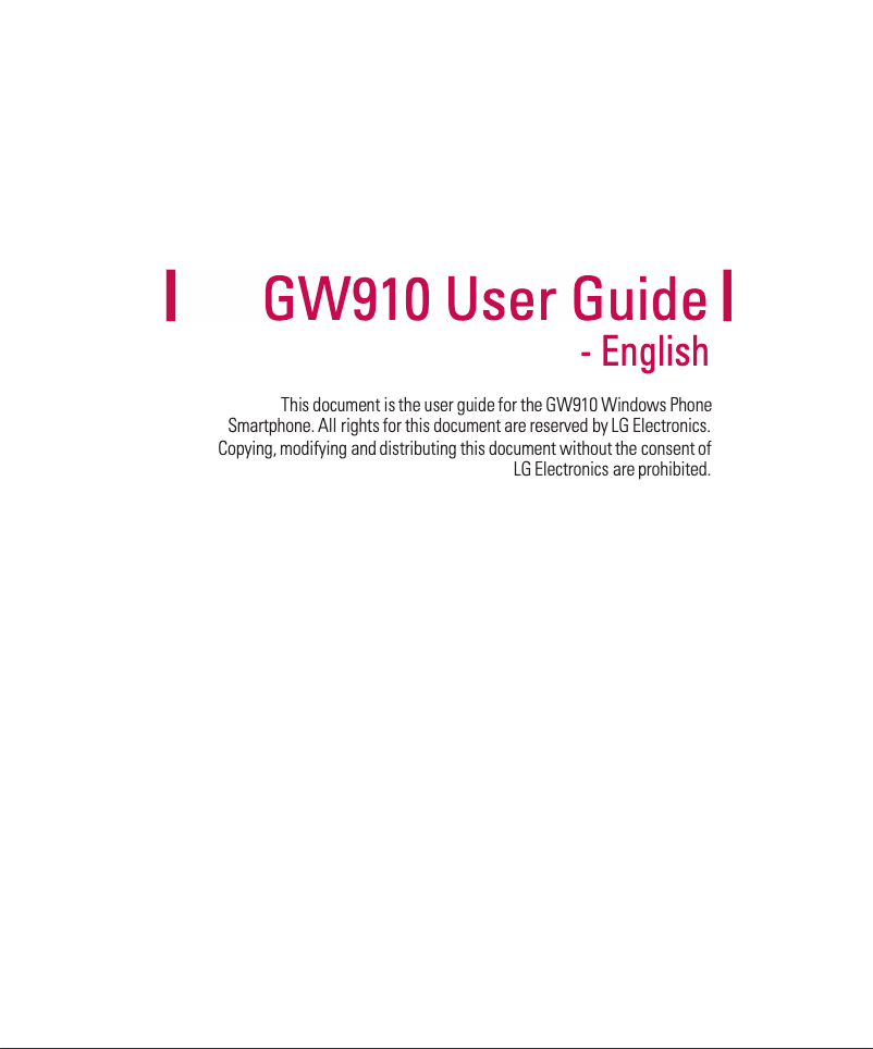 First page image of the manual for GW910