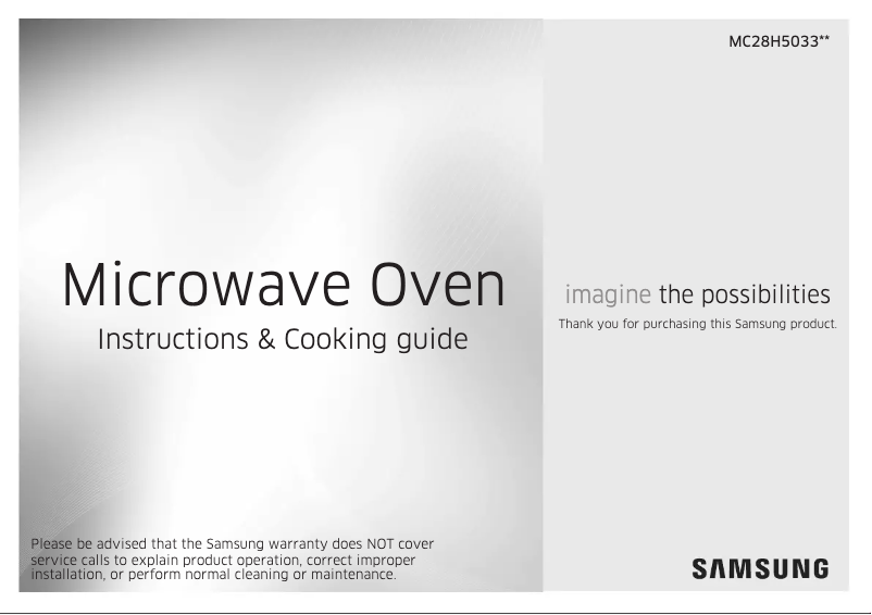 Page 1 of the manual User Manual Samsung MC28H5033CK