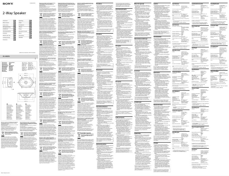 Page 1 of the manual User Manual Sony XS-680ES