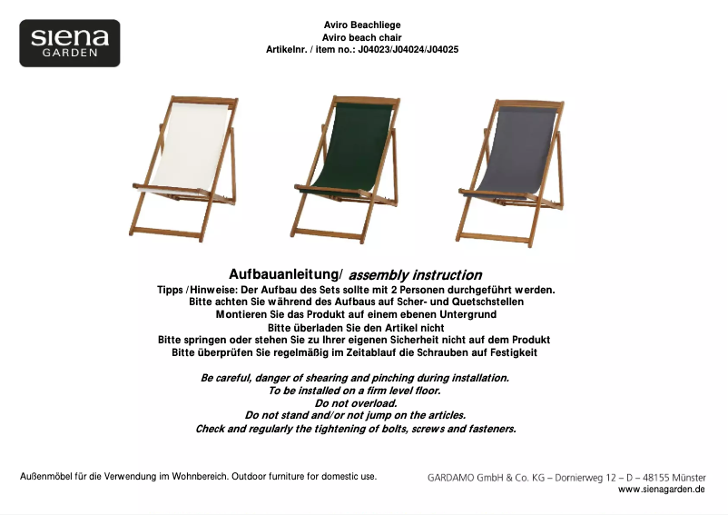 First page image of the manual for Aviro