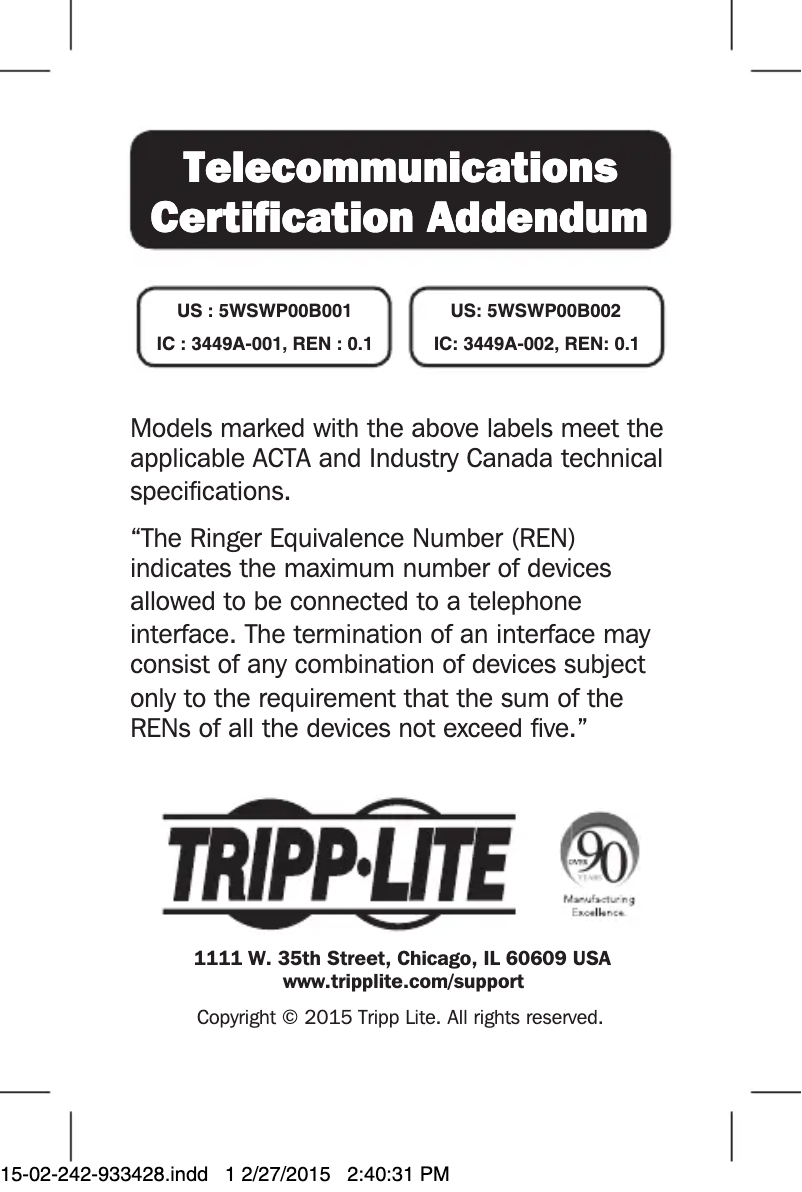 Page 1 of the manual User Manual Tripp Lite Protect It! SUPER6TEL