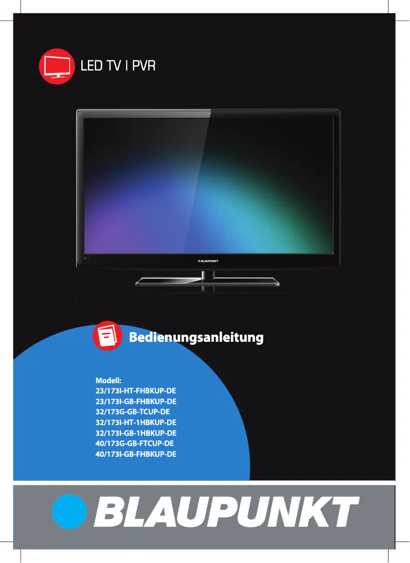 Page 1 de la notice Manuel utilisateur Blaupunkt 23/173I-GB-FHBKUP