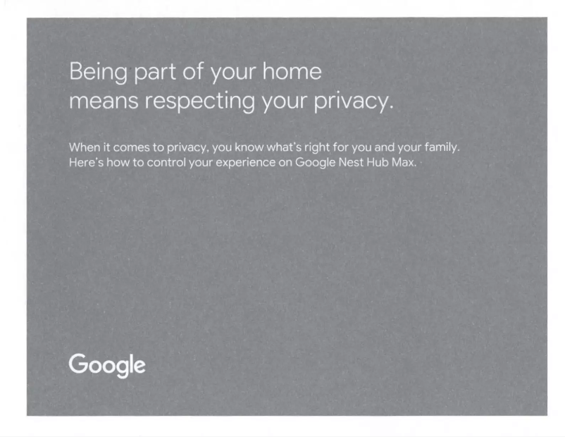 Page 1 of the manual User Manual Google Nest Hub Max