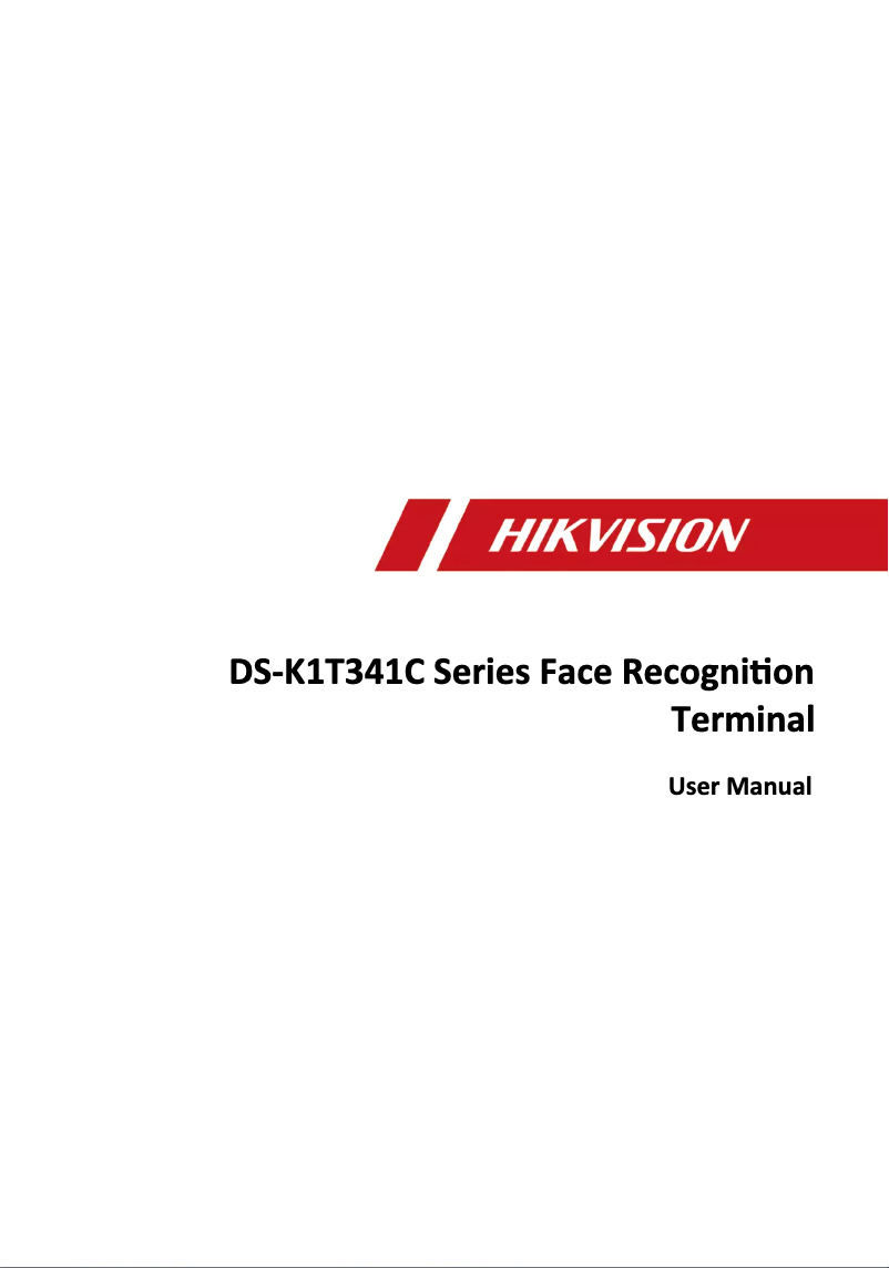 Page 1 of the manual User Manual Hikvision DS-K1T341CMW