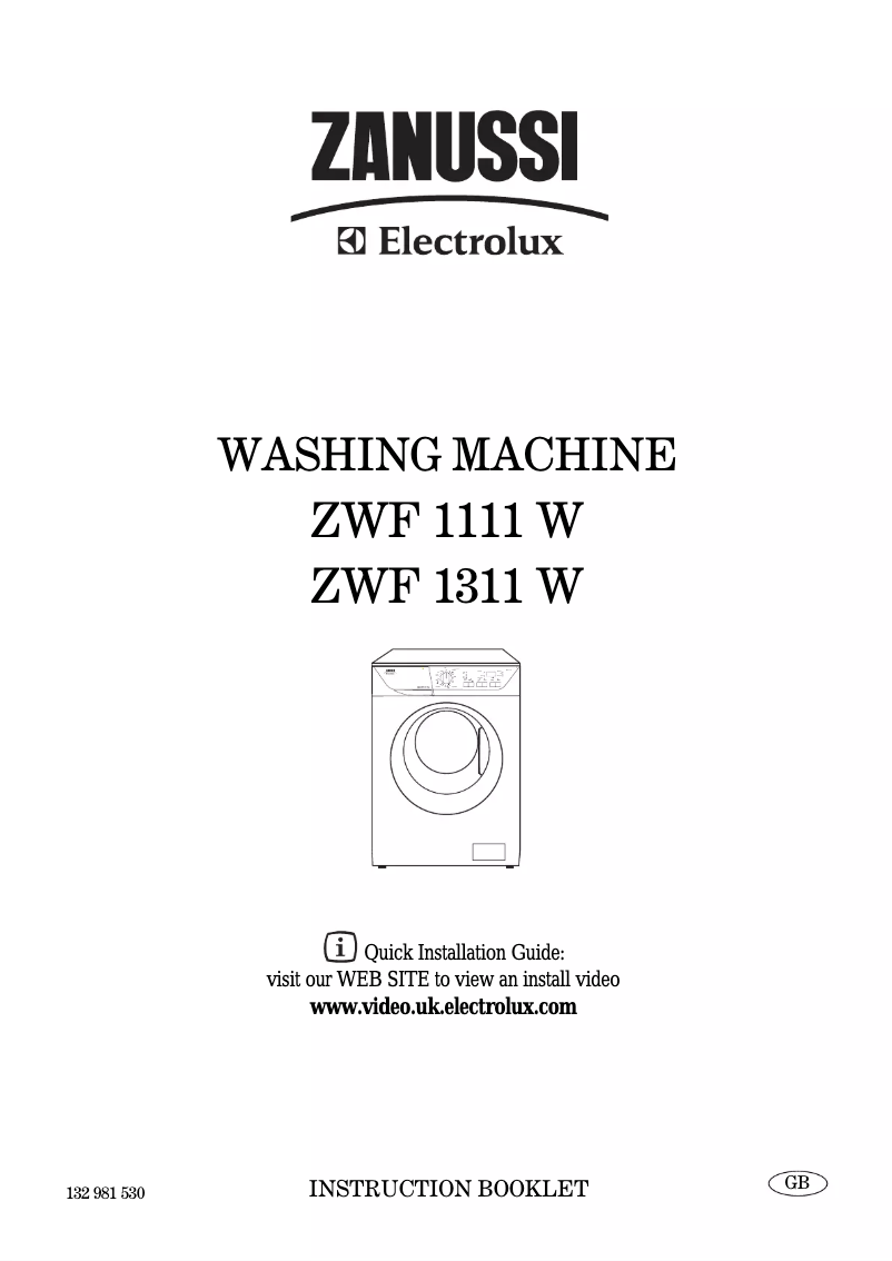 Page 1 of the manual User Manual Zanussi-Electrolux ZWF 1311 W
