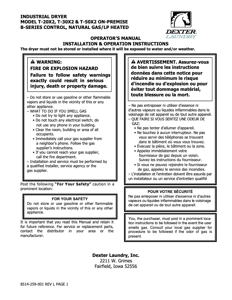 First page image of the manual for T-50x2