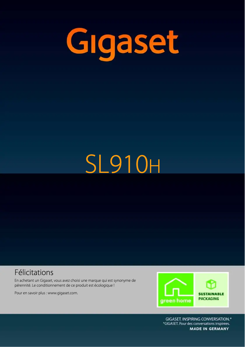 First page image of the manual for SL910H