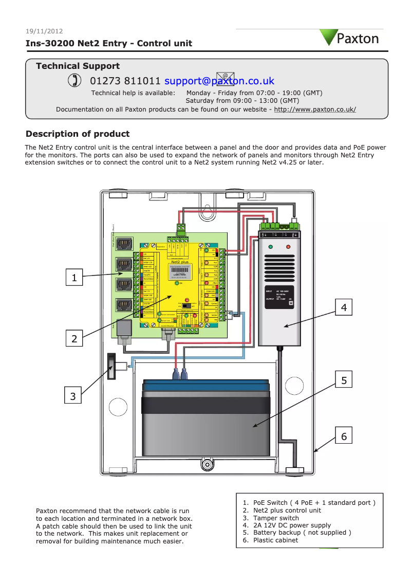 First page image of the manual for Net2 Entry Control