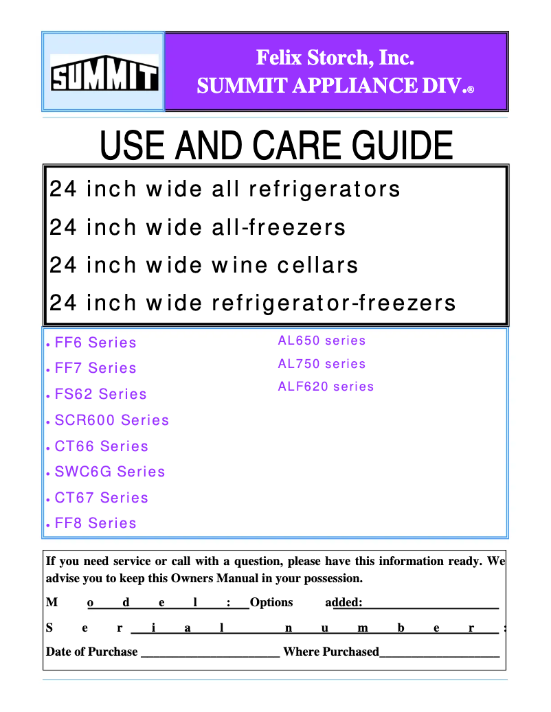 First page image of the manual for FF6LADA