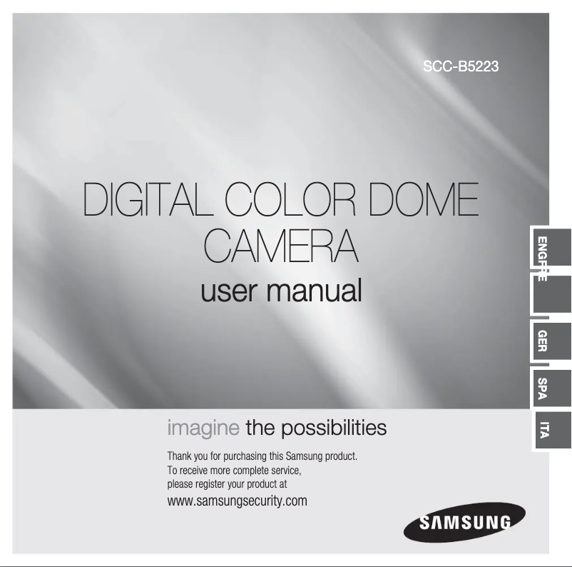 Page 1 of the manual User Manual Samsung SCC-B5223BP