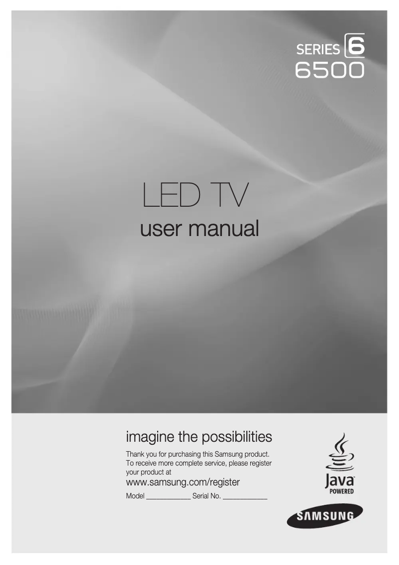 First page image of the manual for UN60C6500VF
