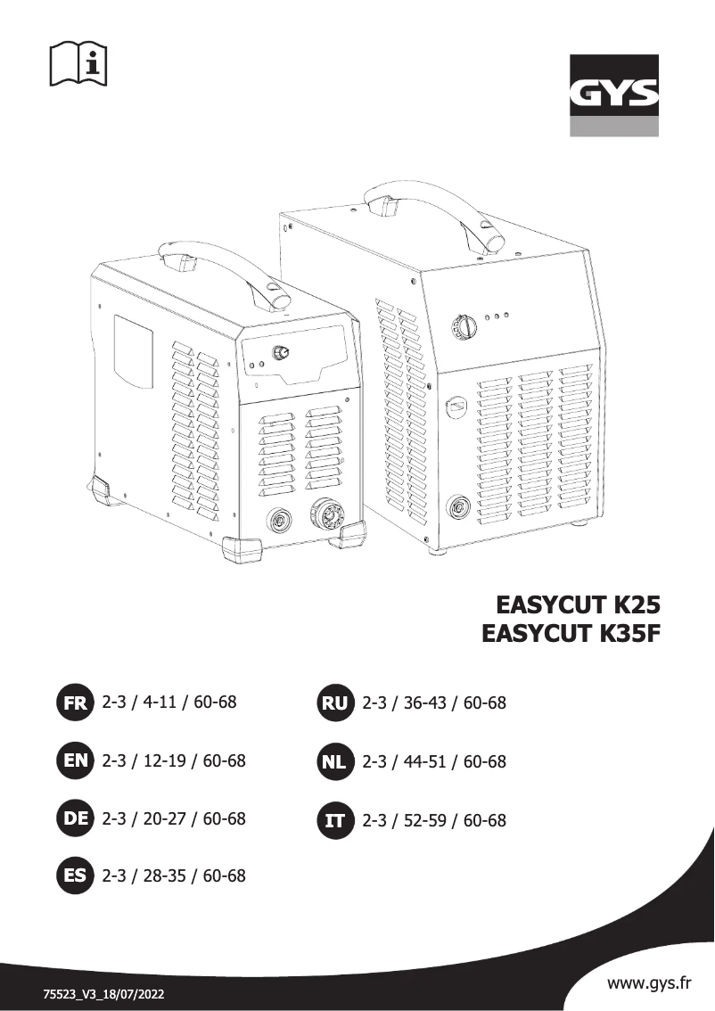 First page image of the manual for Easycut K35F