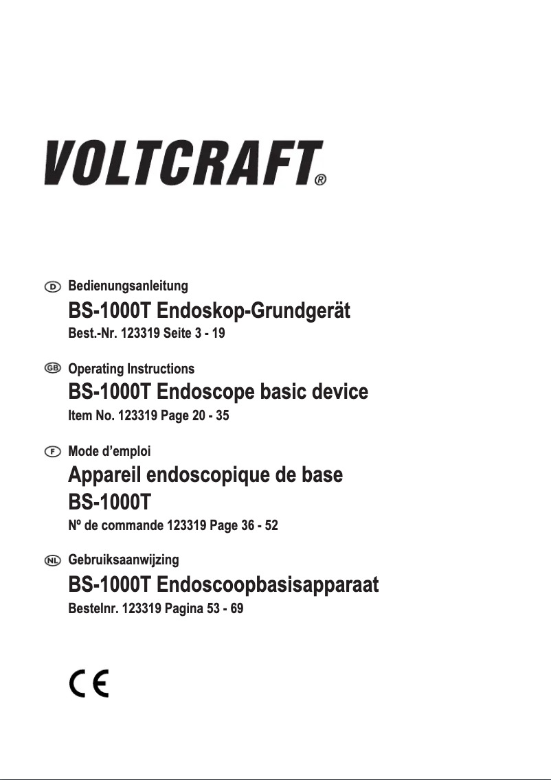 First page image of the manual for BS-1000T