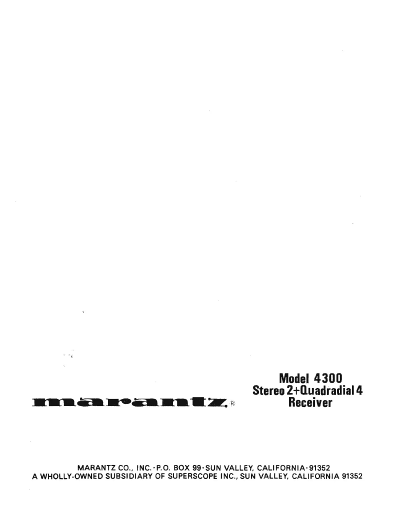 First page image of the manual for Model 4300