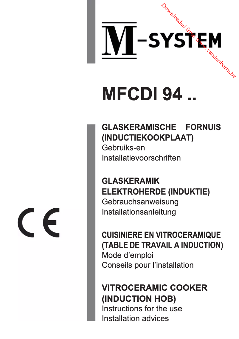 Page 1 of the manual User Manual M-System MFCDI94AN