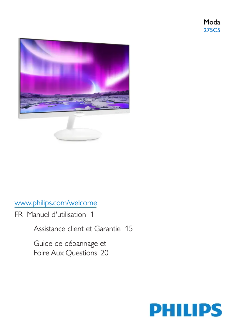 First page image of the manual for Moda 275C5QHGSW