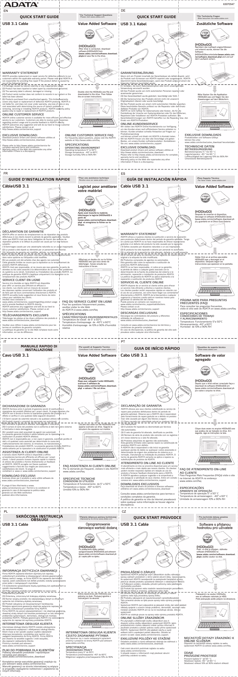 Page 1 of the manual User Manual ADATA AHV620S